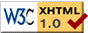 Logotipo de acreditación de XHTML 1.0 transicional válido